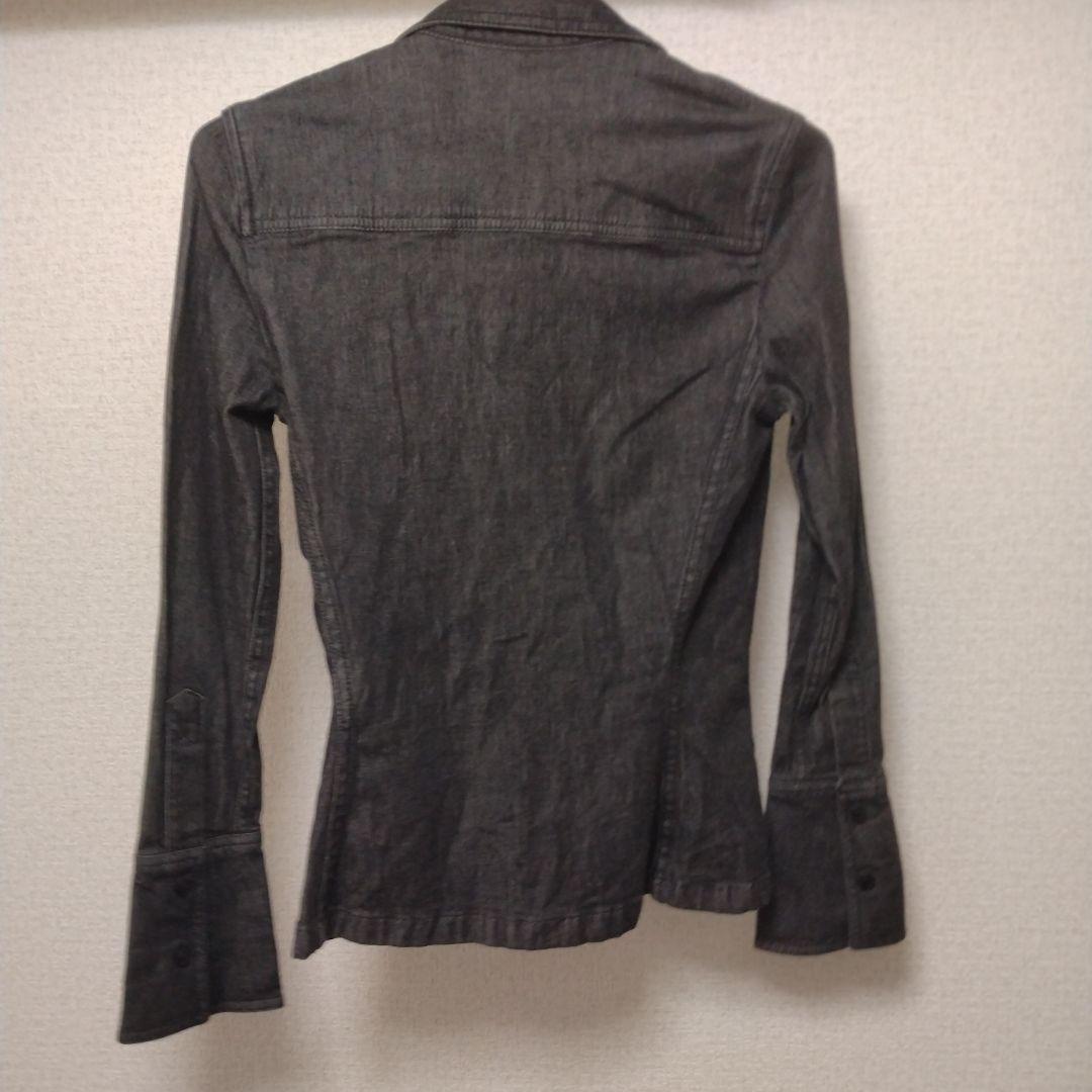 【匿名配送】GUCCI　グッチ　デニムジャケット　フレア袖　ダークグレー　38