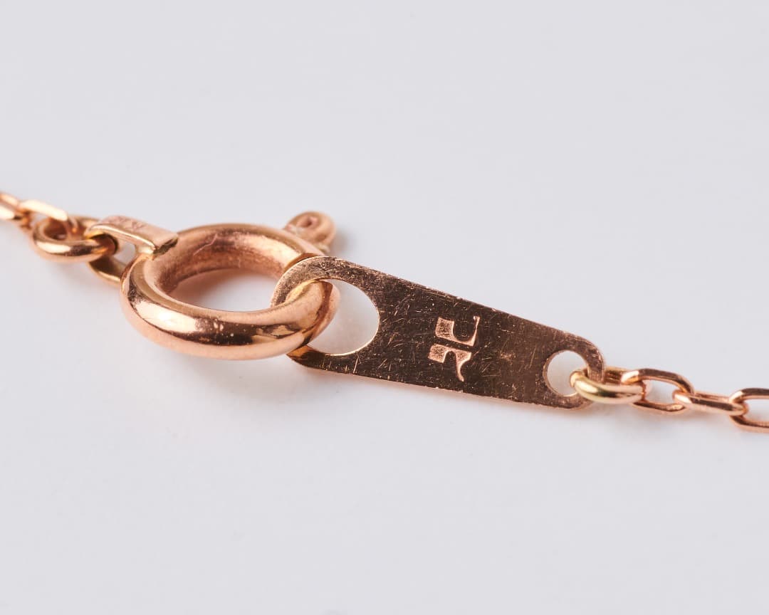 クレージュ ネックレス K10 ピンクストーン