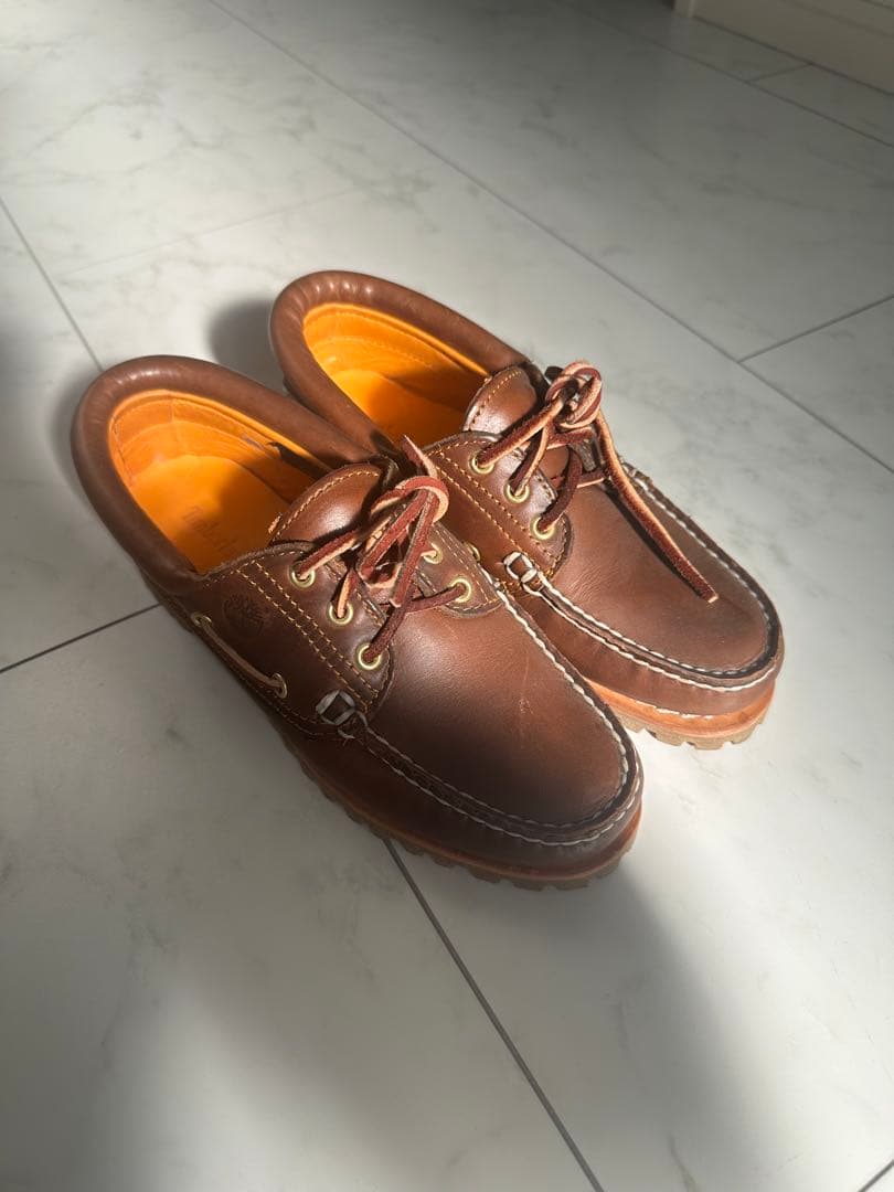 Timberland ブラウン レザーデッキシューズ