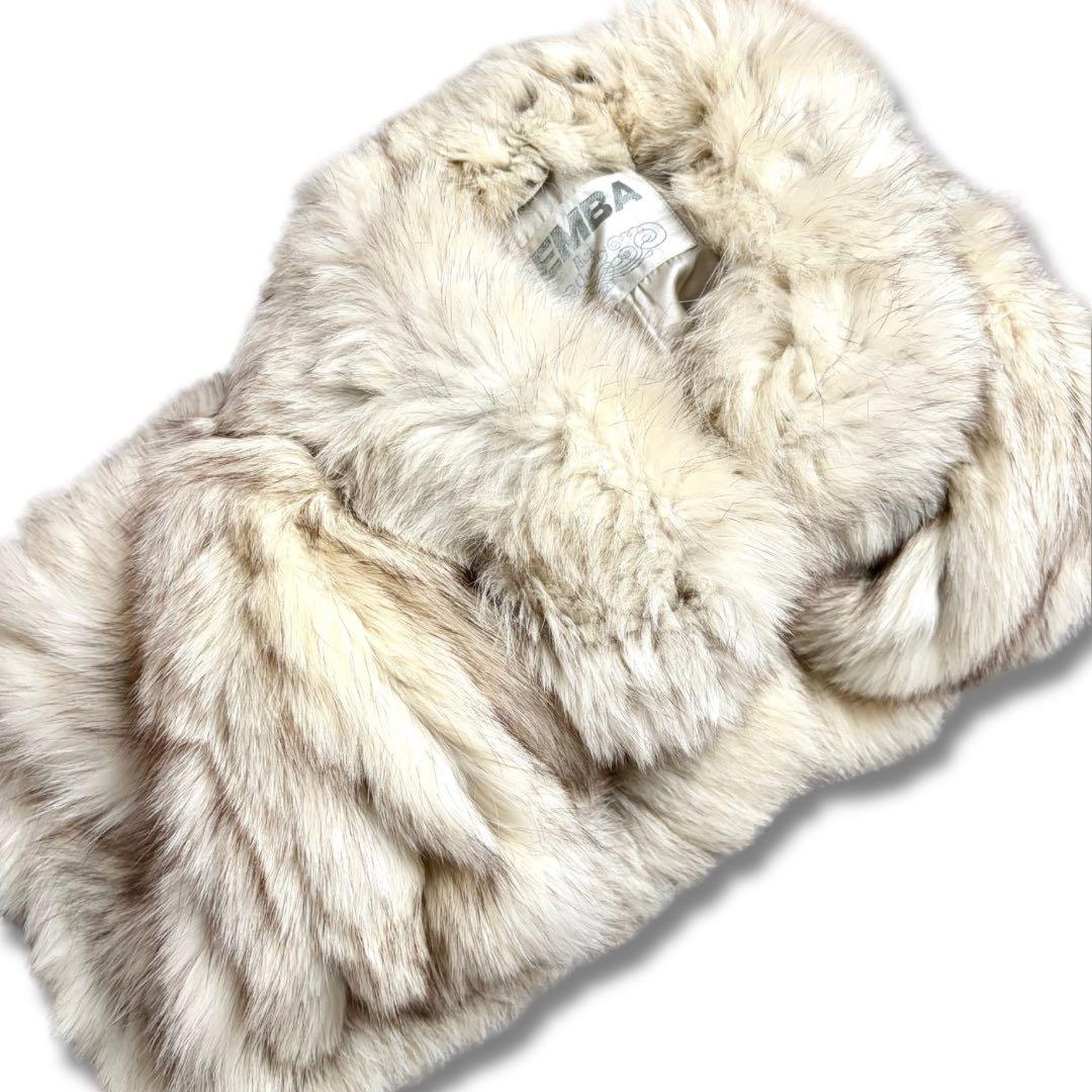 【美品/着丈80cm】エンバ ブルーフォックス リアルファーコート 本毛皮 狐