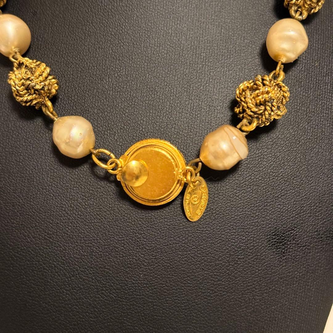 CHANEL シャネル ヴィンテージ フェイクパール　ゴールドトーン　ネックレス