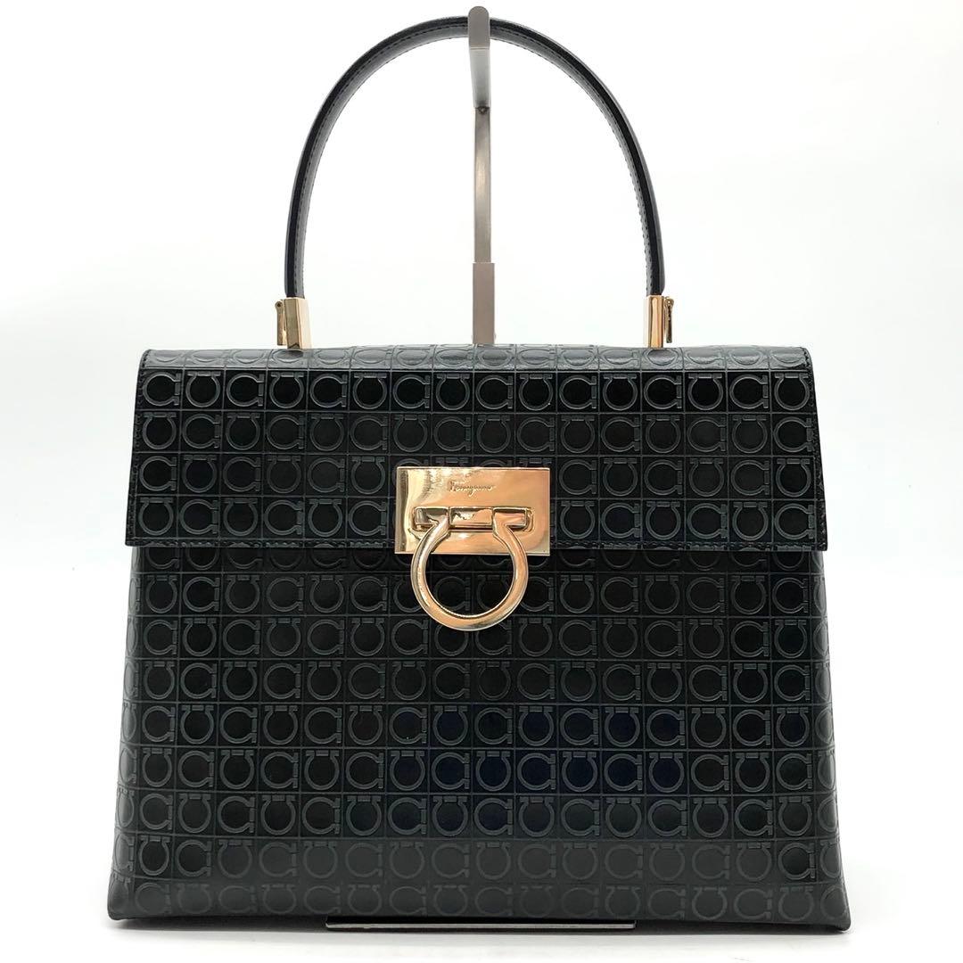 ✨美品・付属品完備✨フェラガモ ハンドバッグ 2way ガンチーニ 総柄 レザー