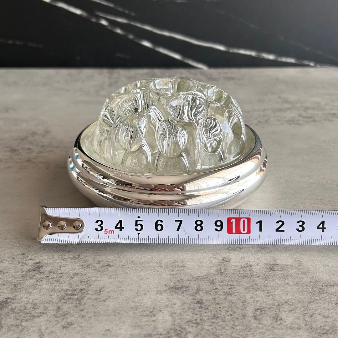 クリストフル＆VMC REIMS  花器　花瓶　フラワーベース　シルバー、ガラス