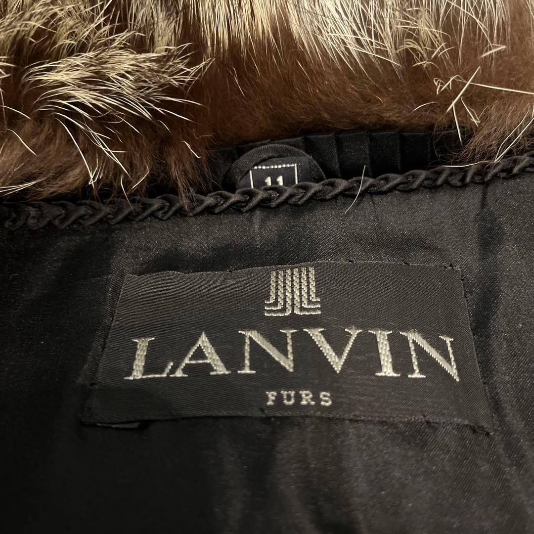 ランビン　LANVIN シルバーフォックス　リアルファーコート　SAGA FOX