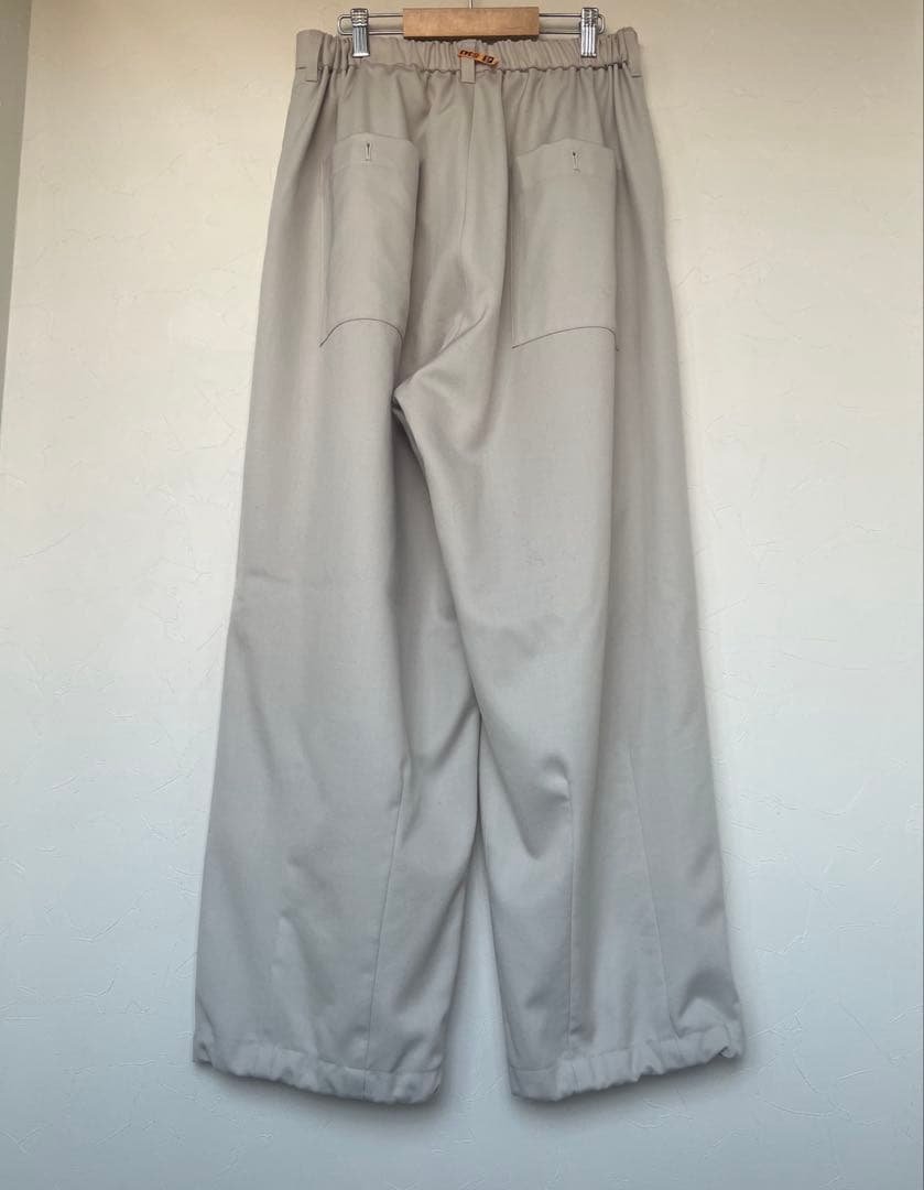 WOOL WIDE TUCK PANTS/WARM CREAM サイズ1