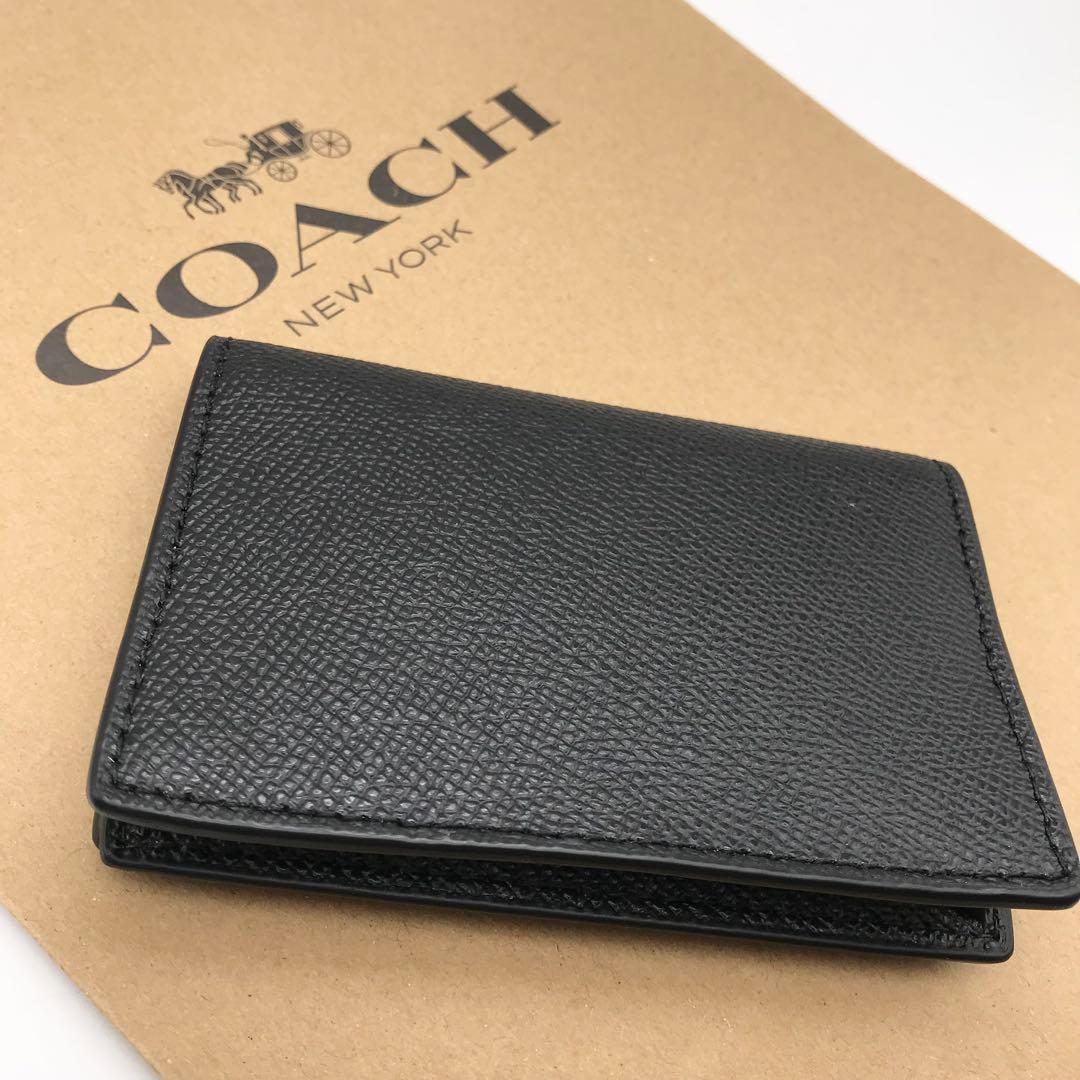 【COACH☆新品】☆ビジネス カード ケース☆ブラック☆名刺入れ☆男女兼用☆☆