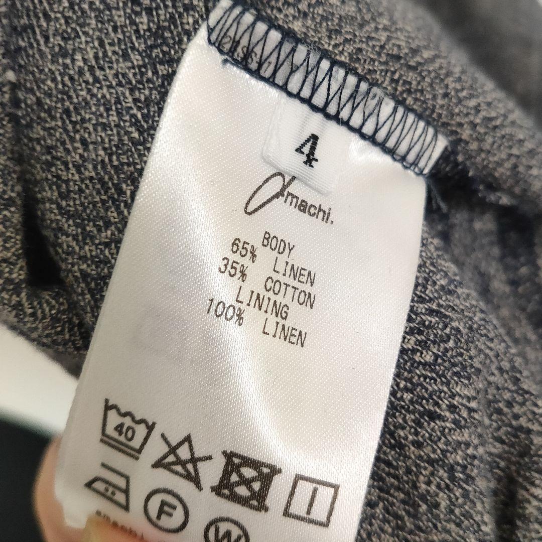 amachi. グレー 五分袖 七分袖 チュニック リネン プルオーバー