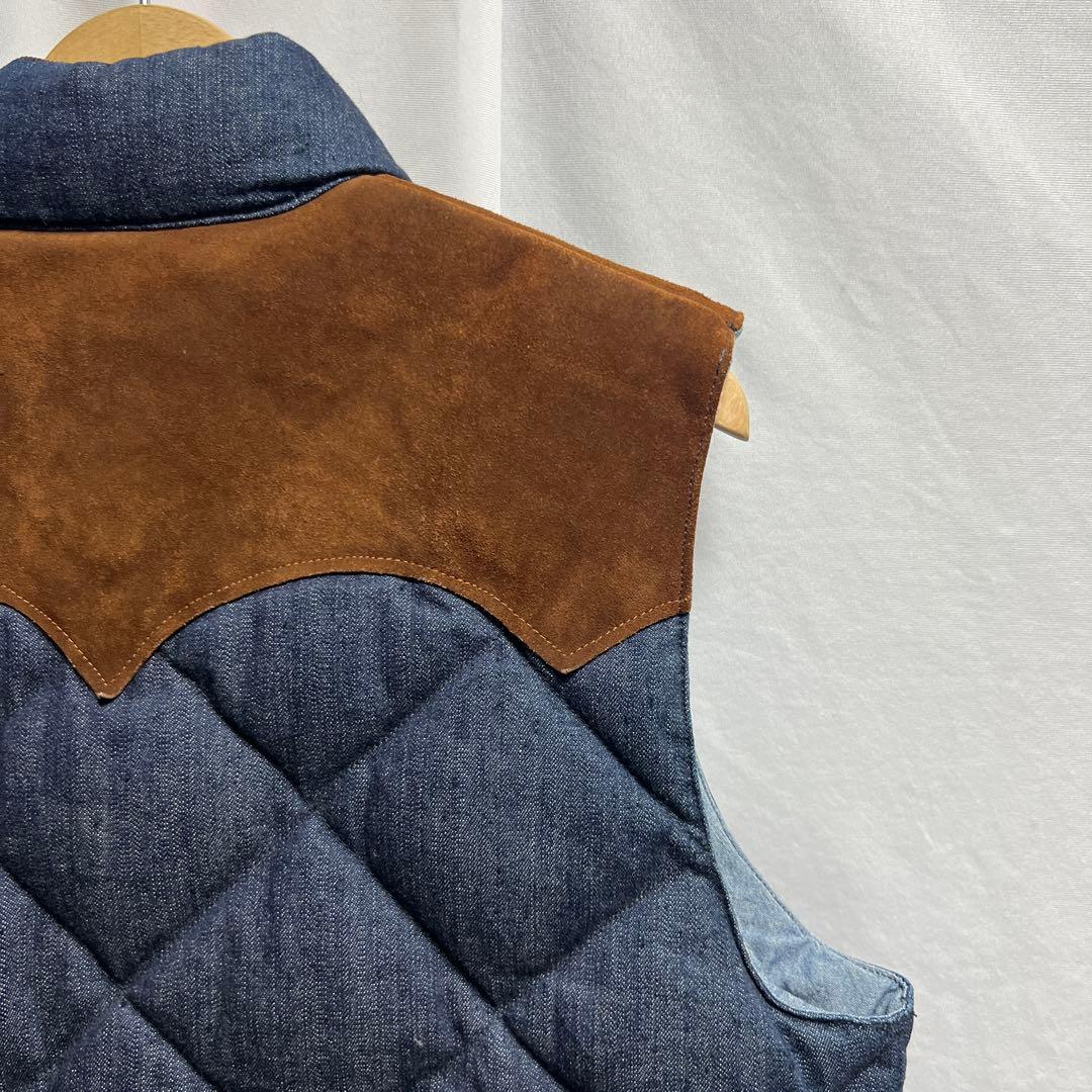 SUGAR CANE レザーヨーク デニムダウンベスト　キルティング　インディゴ