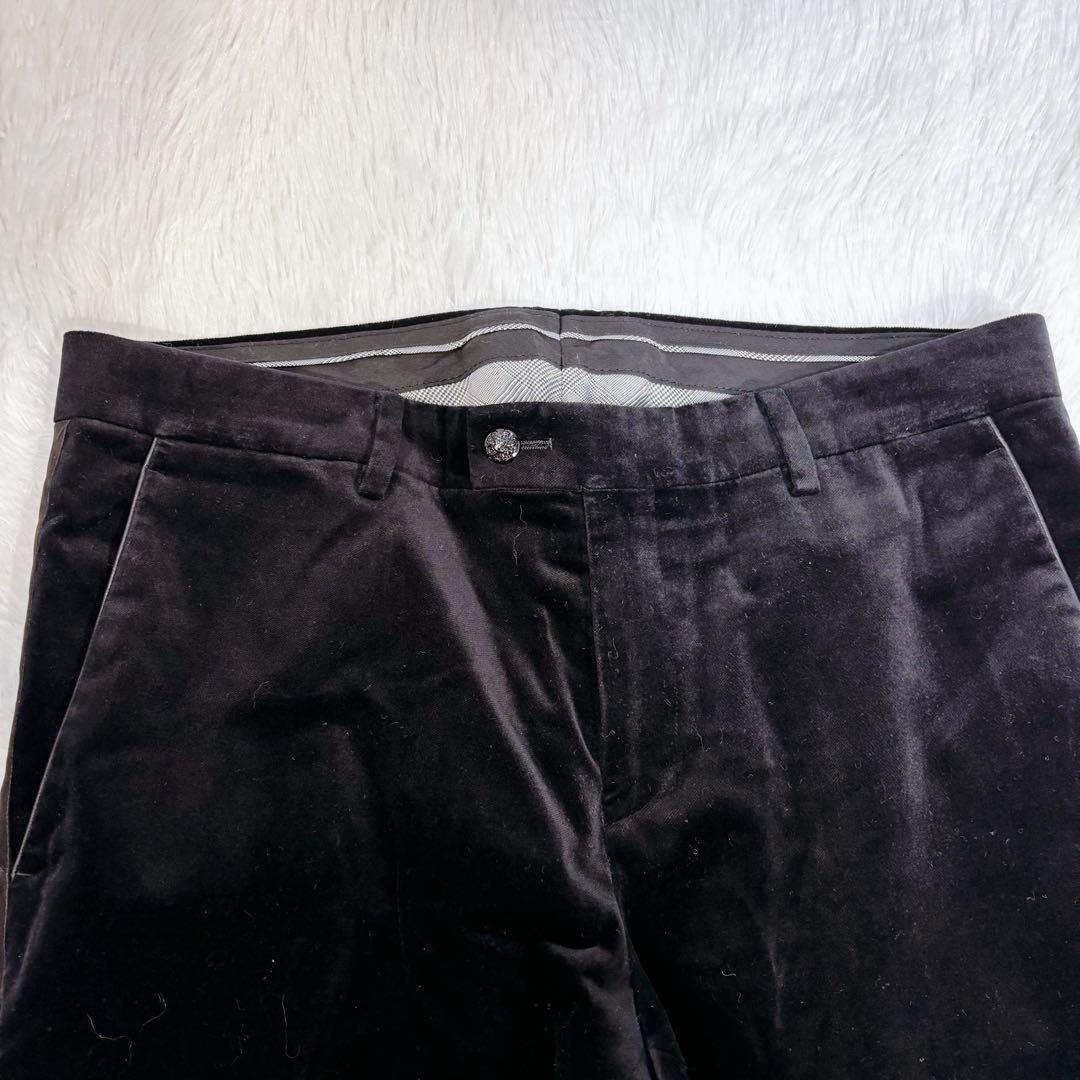 ほぼ未使用LL✨コムサマン テーラードジャケット 羊革 ベルベット メタルボタン