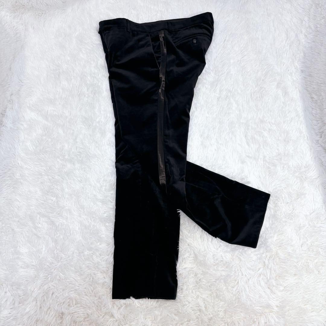 ほぼ未使用LL✨コムサマン テーラードジャケット 羊革 ベルベット メタルボタン