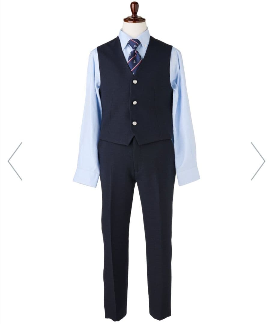 【卒業式160cm】【1度短時間着用美品】ネイビー スーツ6点セット
