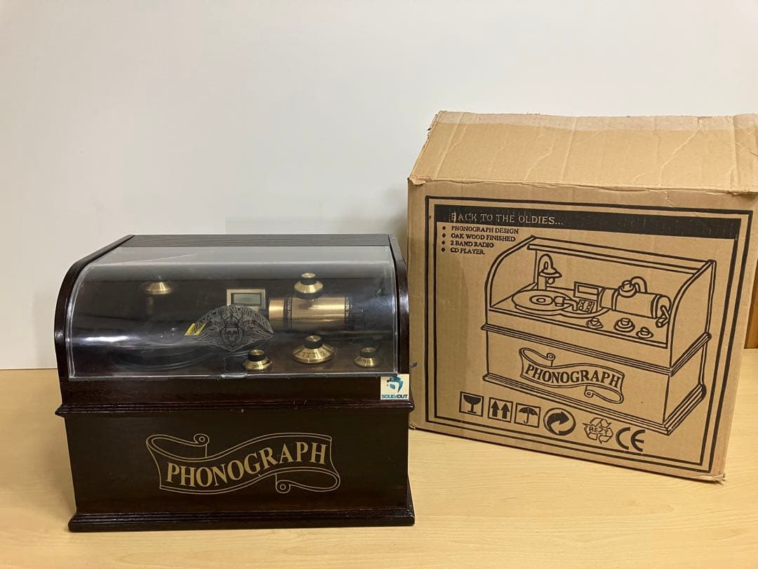 希少　PHONOGRAPH 蓄音機型　CDプレイヤー　箱付き