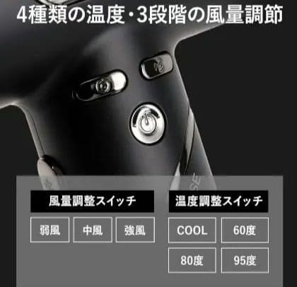 87saku ハナサク ヘアドライヤー 大風量 速乾 軽量 マイナスイオンツヤ髪