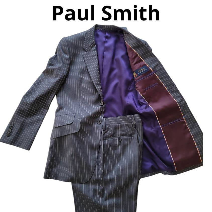 Paul Smith　セットアップスーツ　ストライプ　グレー