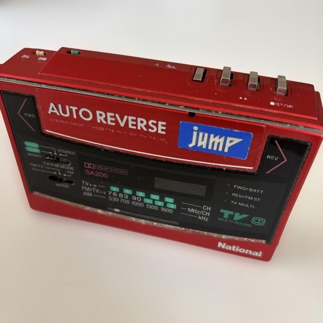 ジャンク　ナショナル　カセットプレーヤー　レッド　レトロ　ウォークマン