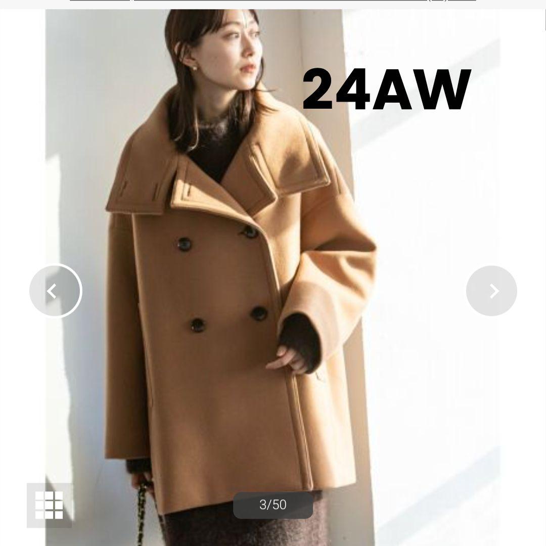 24AW★スタンドカラーオーバーコート★キャメル