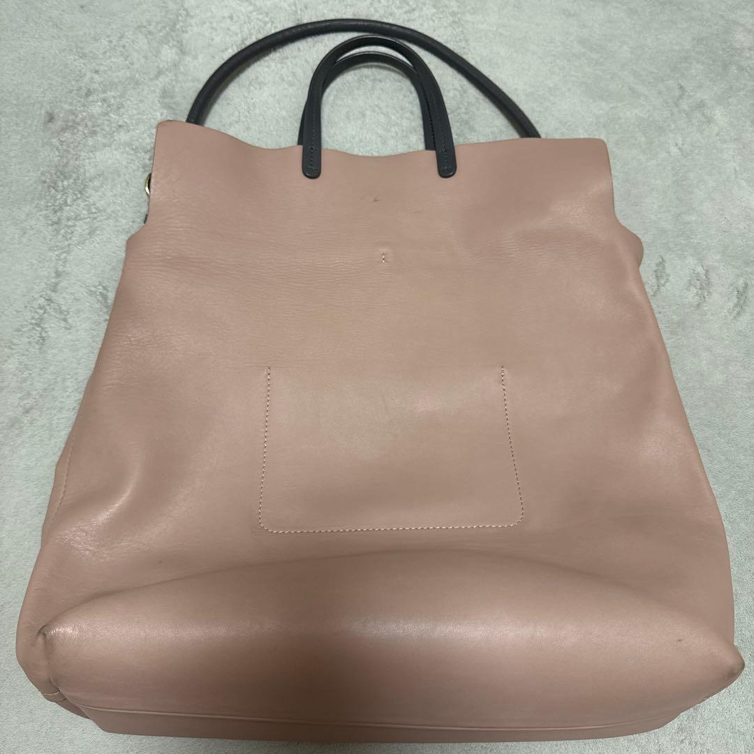 Giorgio Armani レザー トートバッグ ピンクベージュ