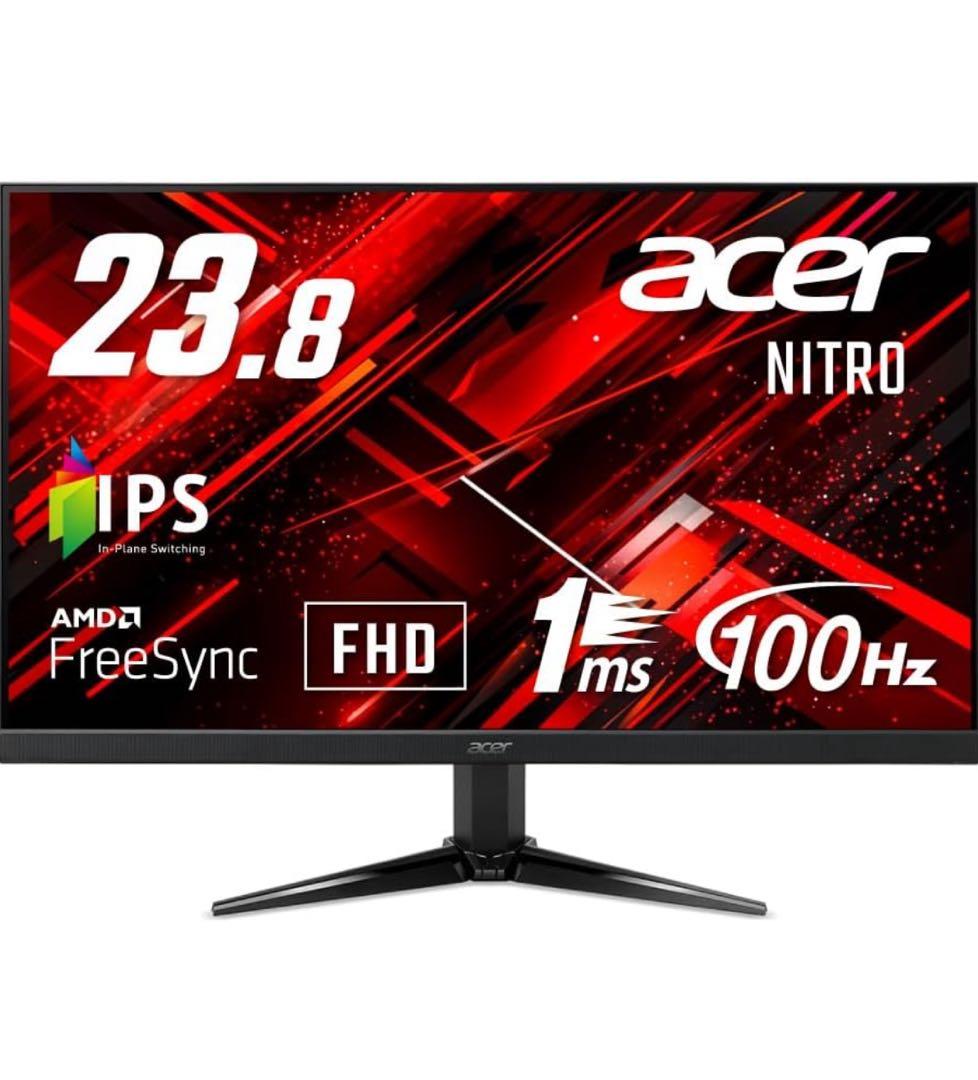【美品】acerゲーミングモニター100HzNitroQG241 23.8インチ