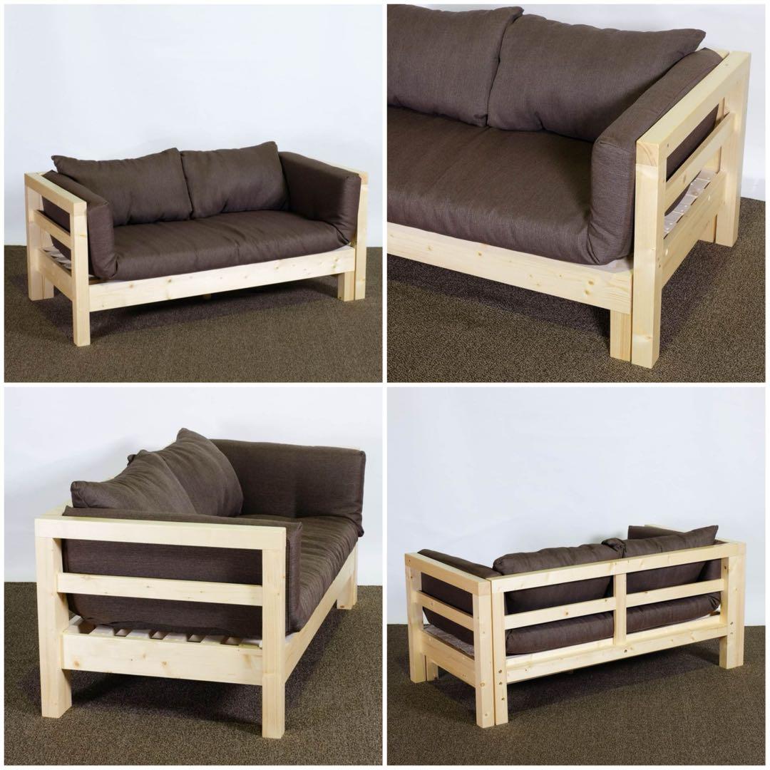 I 新品 北欧 ソファベッド グレー カントリー パイン材 すのこ 省スペース