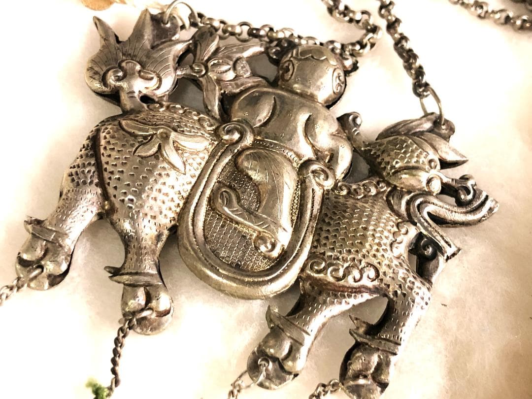 【 光緒年間吊銀 】　水滸伝燕青　清朝文物古玩