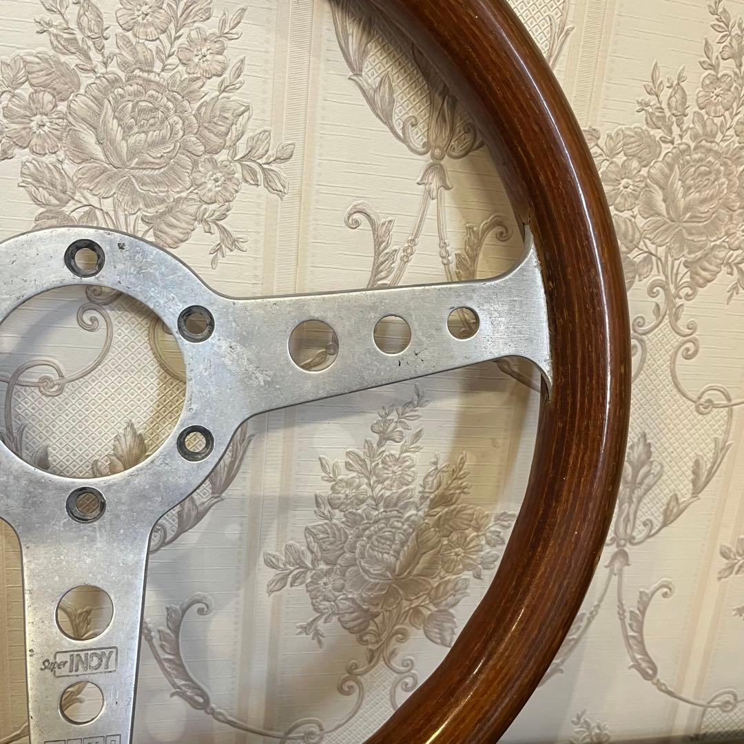 【中古品】MOMO インディー ウッドハンドル　ステアリング 11-86 旧車