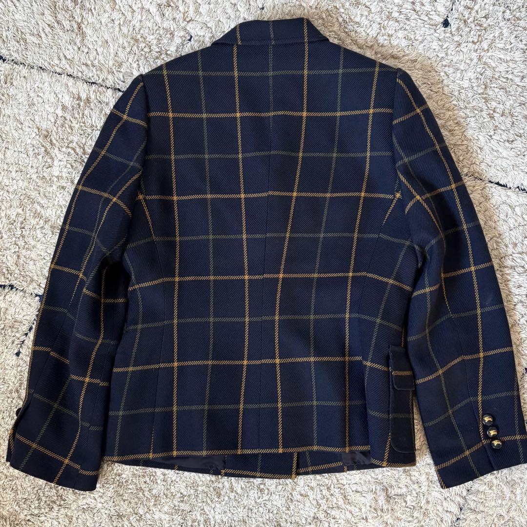 【未使用級✨】バーバリー　テーラードジャケット　メタル釦　チェック　ウール　9