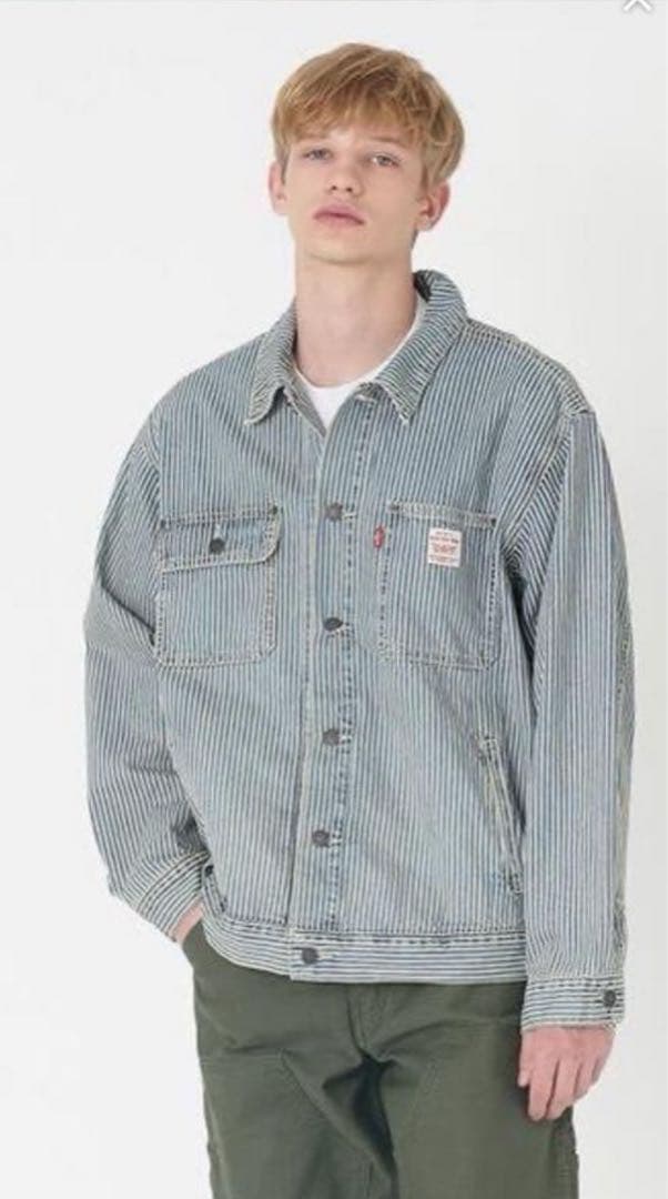 Levi's ストライプデニムジャケット　ブルーヒッコリー柄