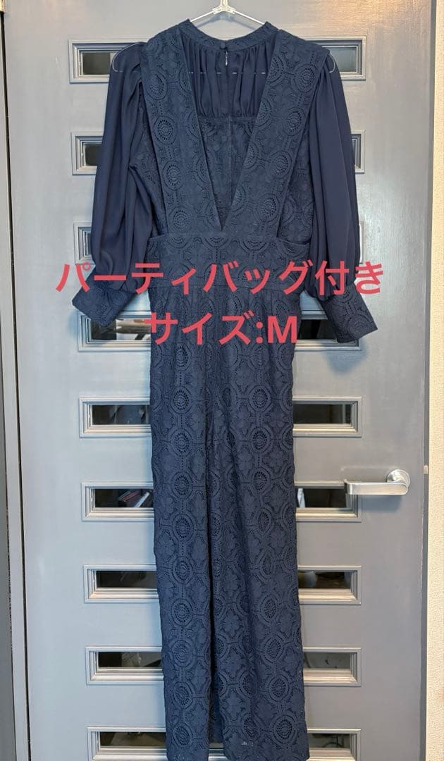 kana 幾何学柄 レース パンツドレス