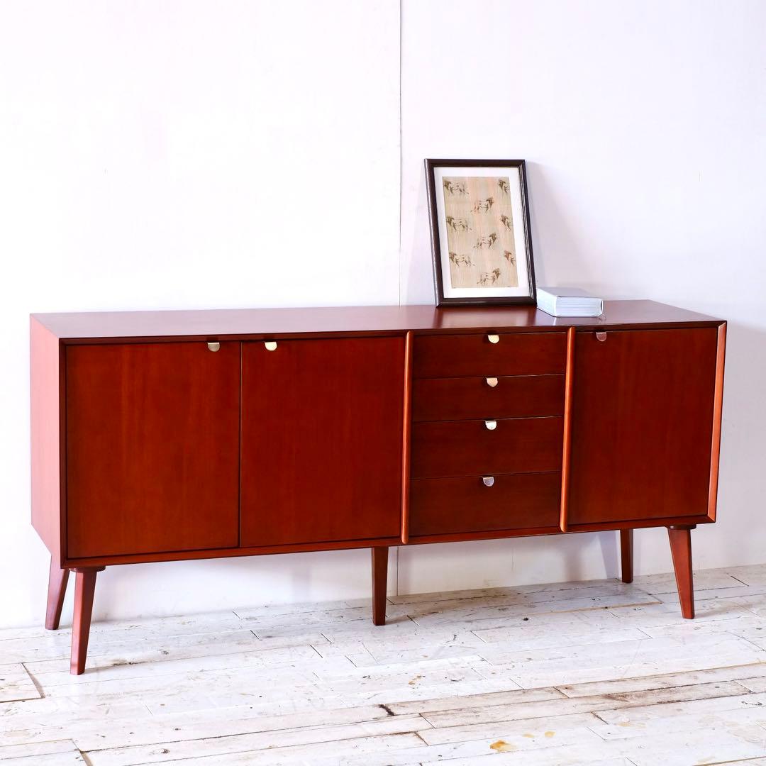 N 新品 北欧 リビングボード 160cm 収納 サイドボード キャビネット