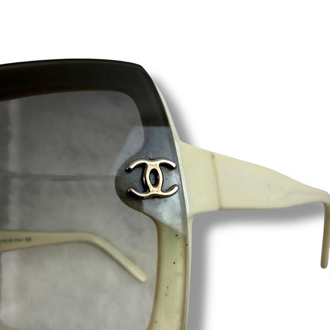 箱付き　シャネル　1762 ココマーク　サングラス　白　イタリア製