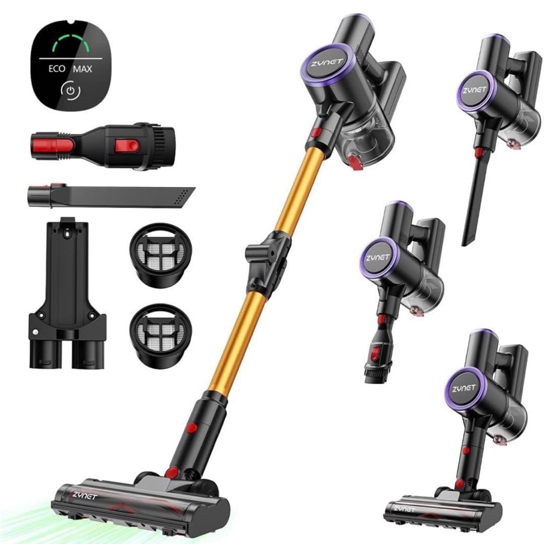 LEDヘッドライト付き✨ 掃除機 コードレス 折り畳み式 サイクロン式 強力吸引