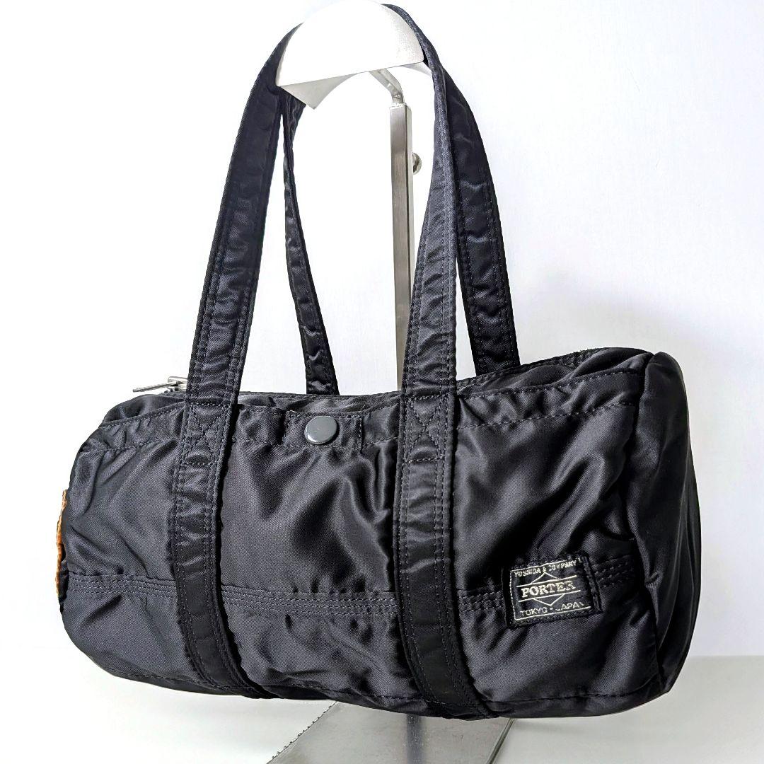 美品 PORTER タンカー ドラムバッグ ミニ 黒 ナイロン