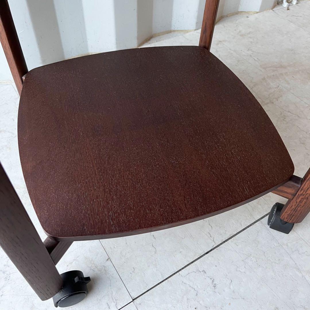 取付無料！カリモク家具 天然木おしゃれアンティークトロリー キャスター付きワゴン