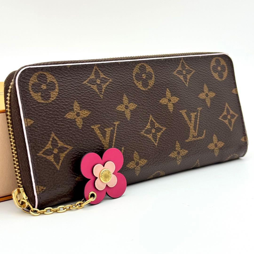 ルイヴィトン 長財布 ポルトフォイユ クレマンス モノグラム フラワー ブラウン