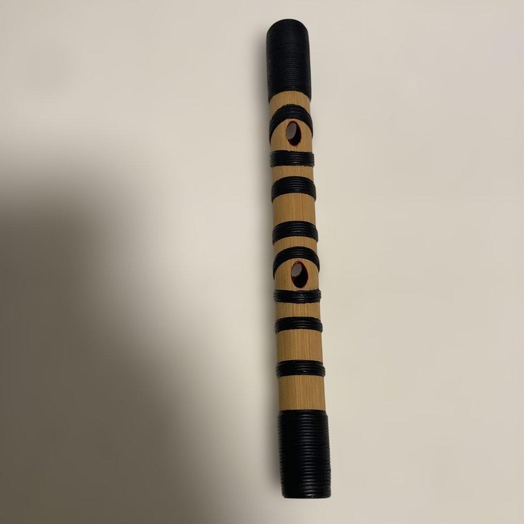 篳篥(ひちりき) 本管　雅楽　白竹　籐巻き　カシュウ漆塗り　ろぜつリード付き