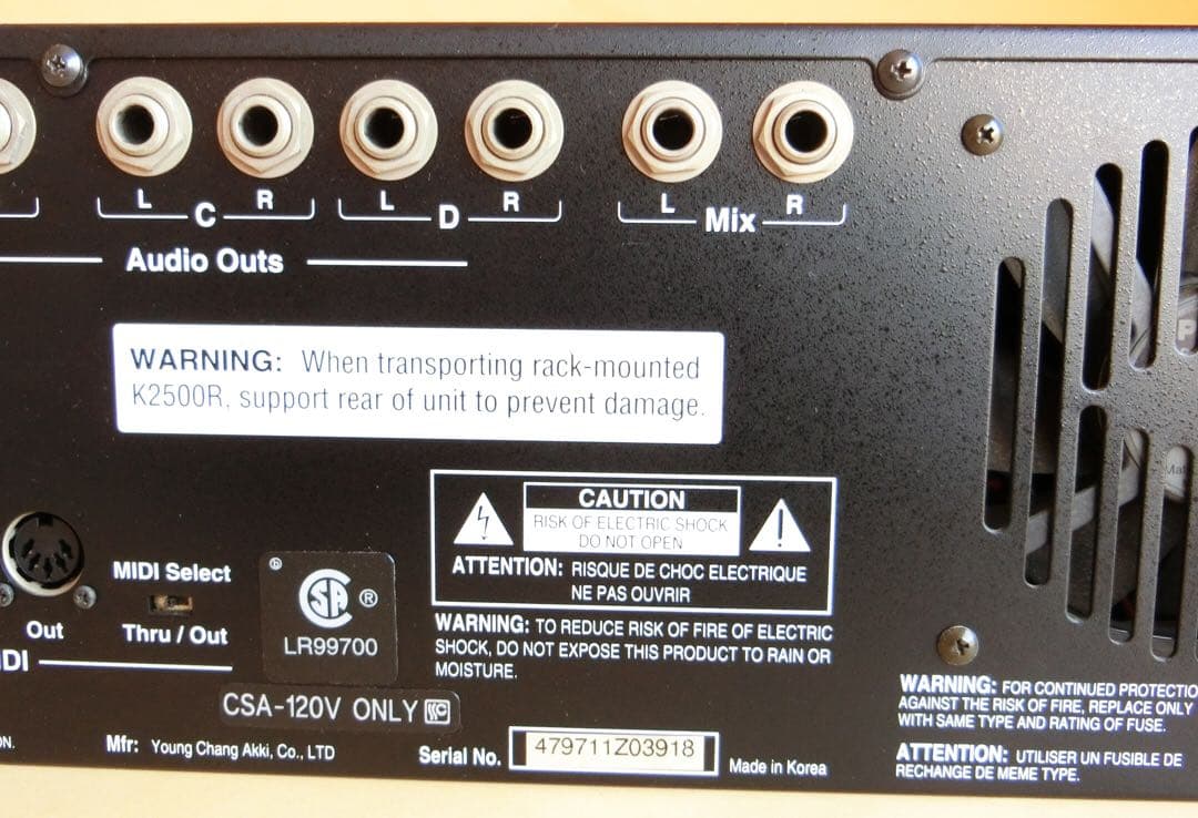 値下げ KURZWEIL K2500R サンプルオプション 完動 美品