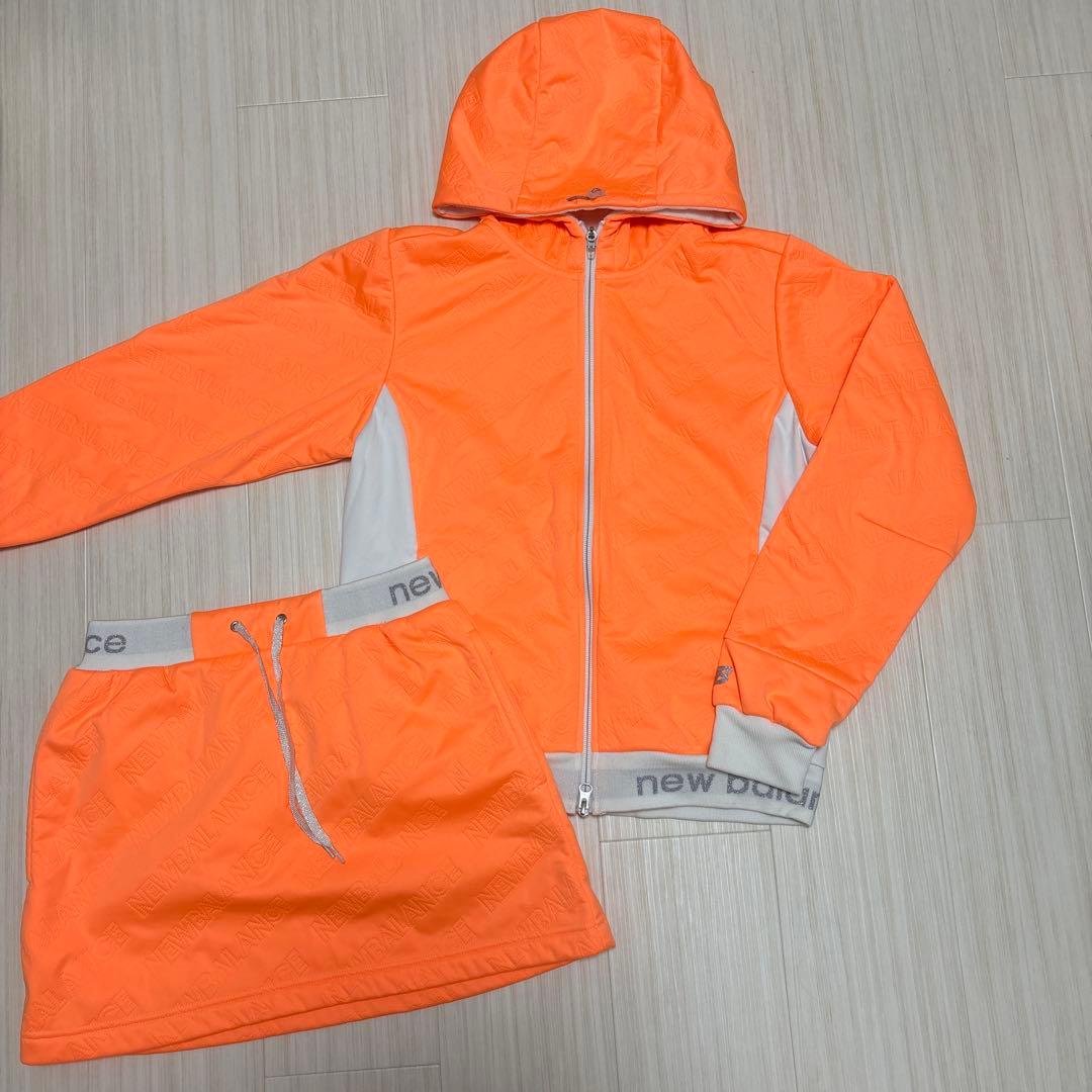美品　ニューバランス　ゴルフ　セットアップ　防風　防寒　レディースウェア　裏起毛