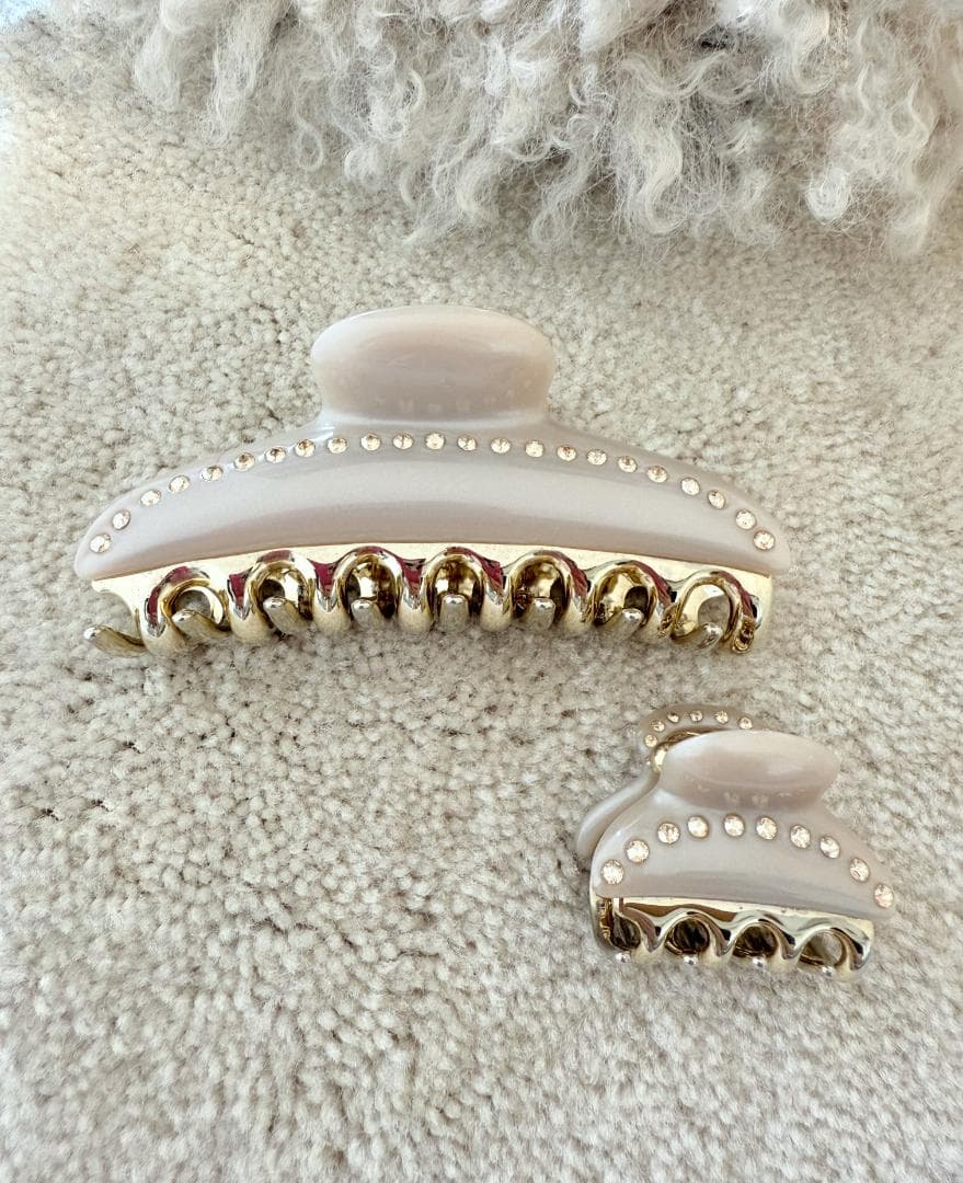 acca アッカ ヘアクリップ L・Sセット ベージュ ティアラクィーン