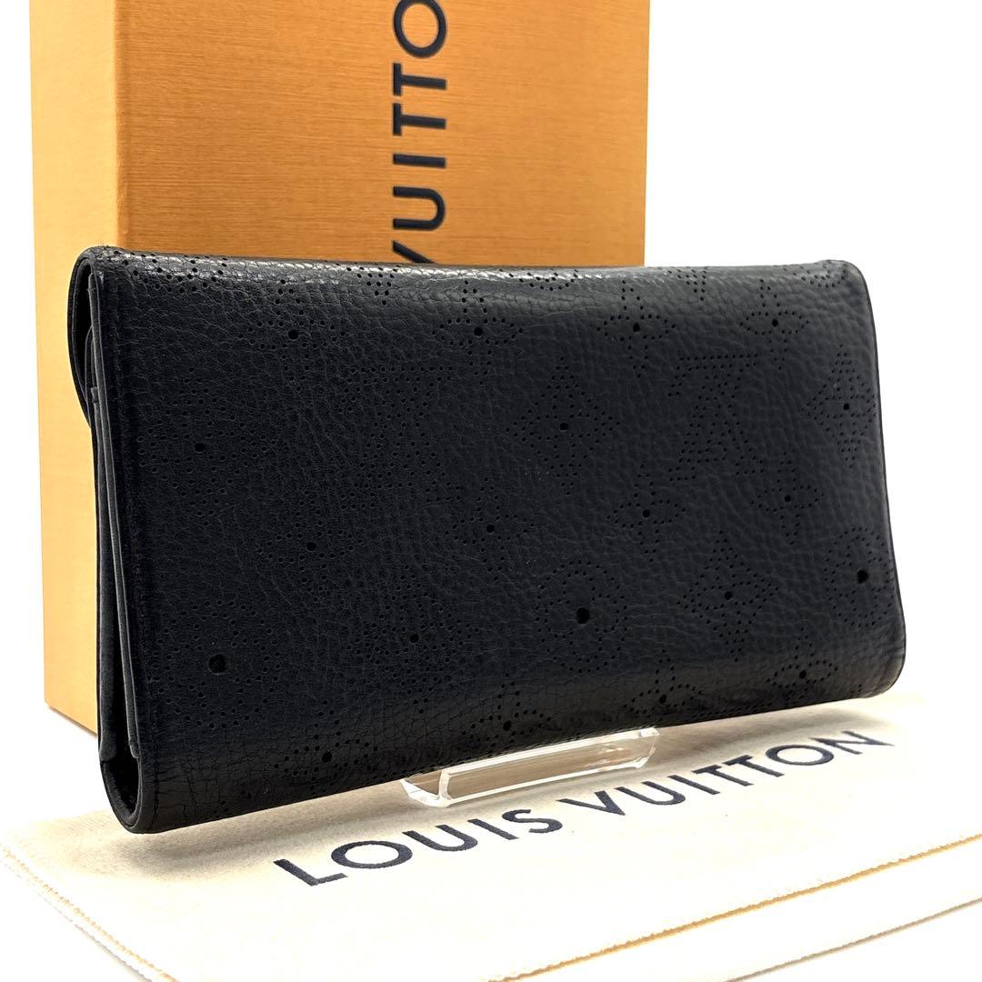 極美品◆ルイヴィトン ポルトフォイユ アメリア モノグラム マヒナ ノワール 黒