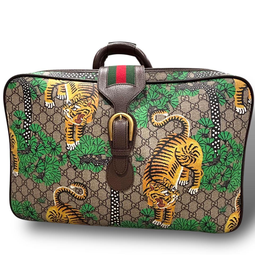 未使用 希少 GUCCI グッチ トラベルバッグ タイガー ボストン 旅行カバン