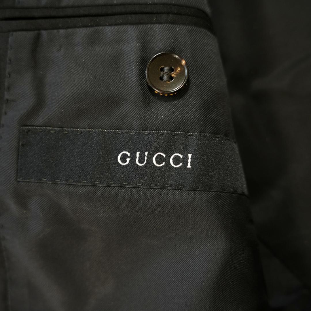 【美品】GUCCI　グッチ　ウールセットアップスーツ　ハンガー付き　ブラック