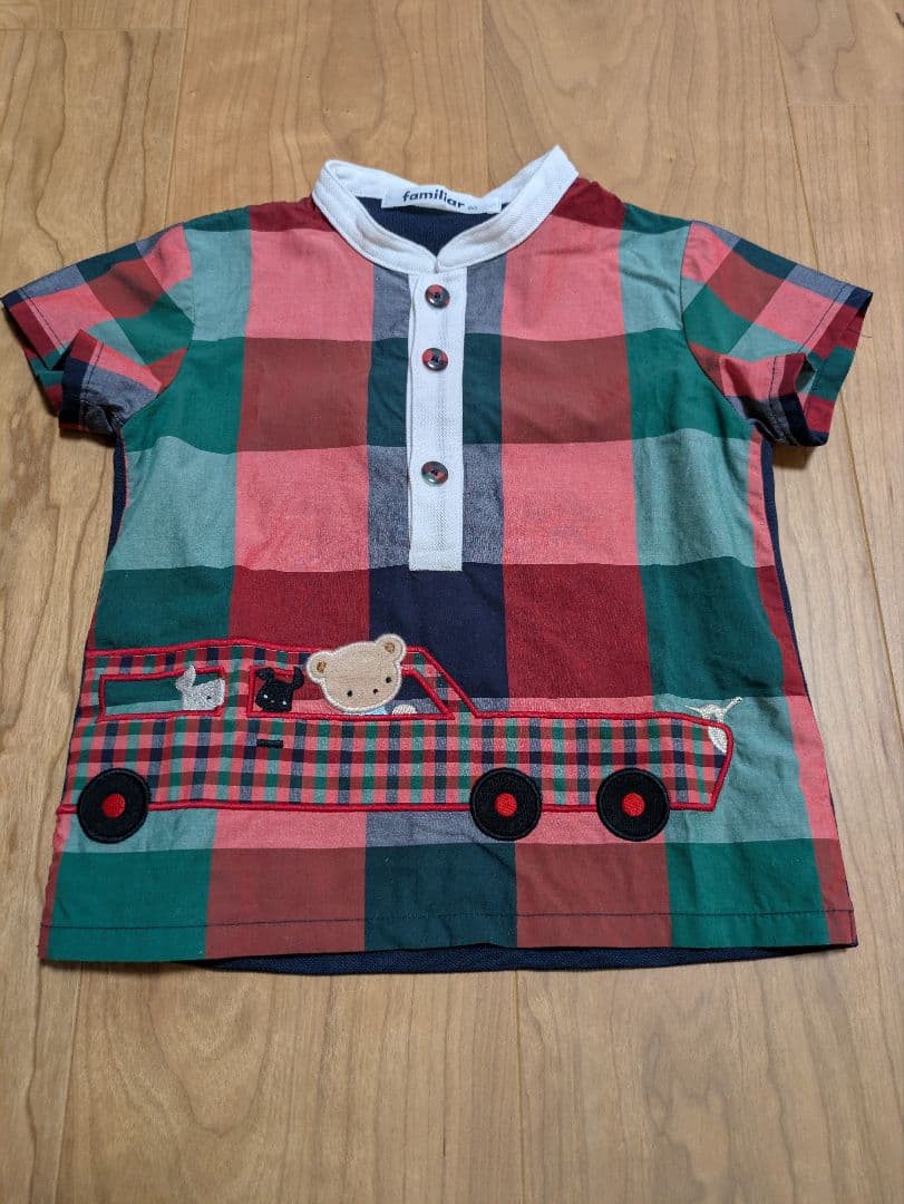 familiar チェック柄 Tシャツ 80