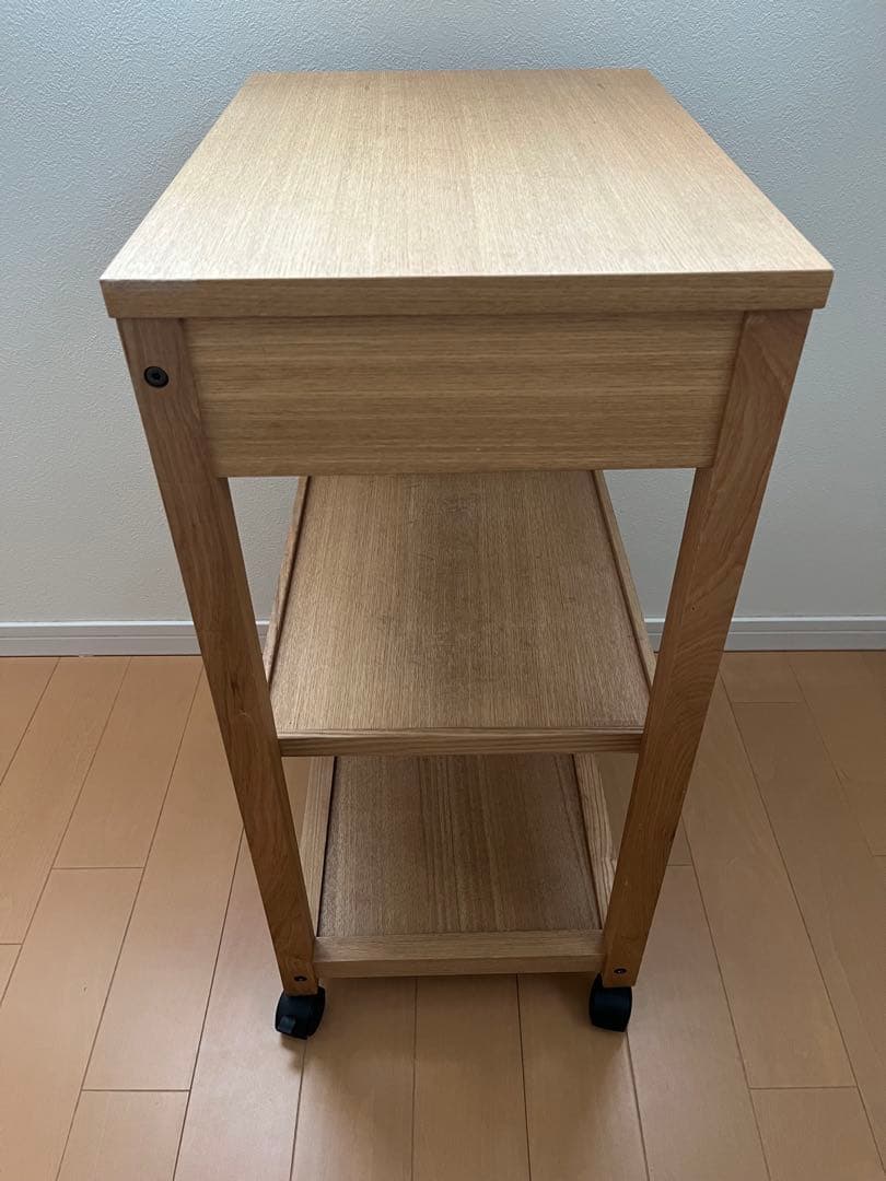 【出品5/7まで　最終価格】無印良品　木製キッチンワゴン　タモ材　廃盤品