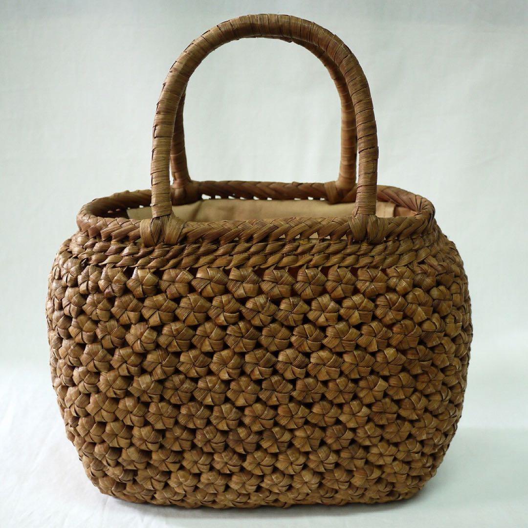 【特選】山葡萄（やまぶどう）かごバッグ 最高級 天然素材 六角花編み B8