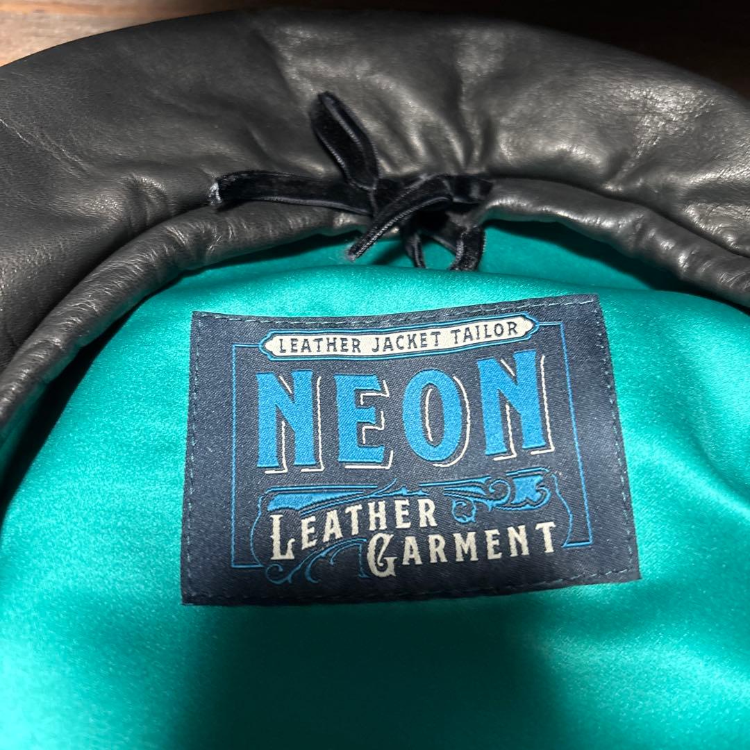 NEON LEATHER GARMENT ビッグレザー ベレー帽 完売品 パンク