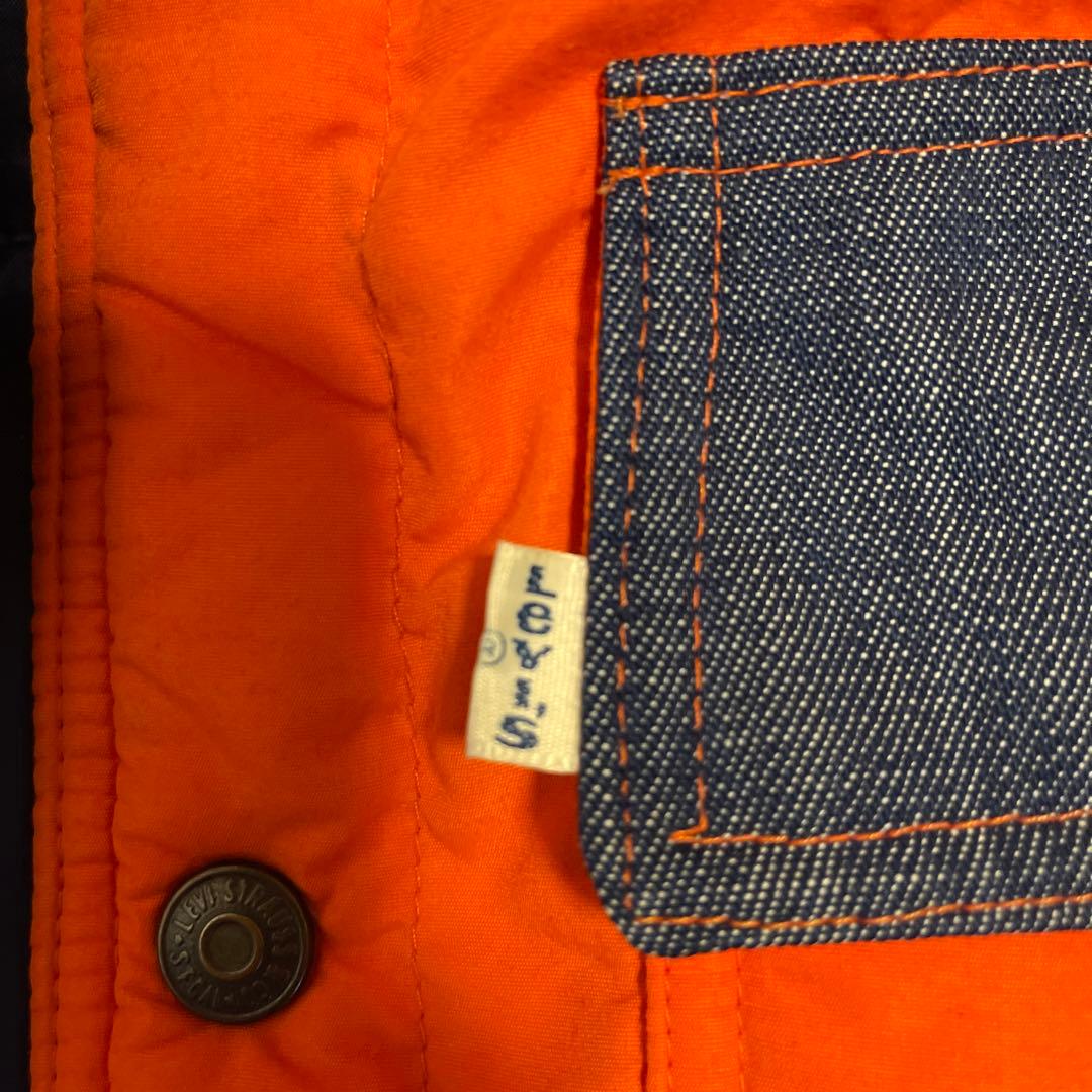 【良品】70s SKI LEVI'S デニム ダウンベスト USA オレンジ L