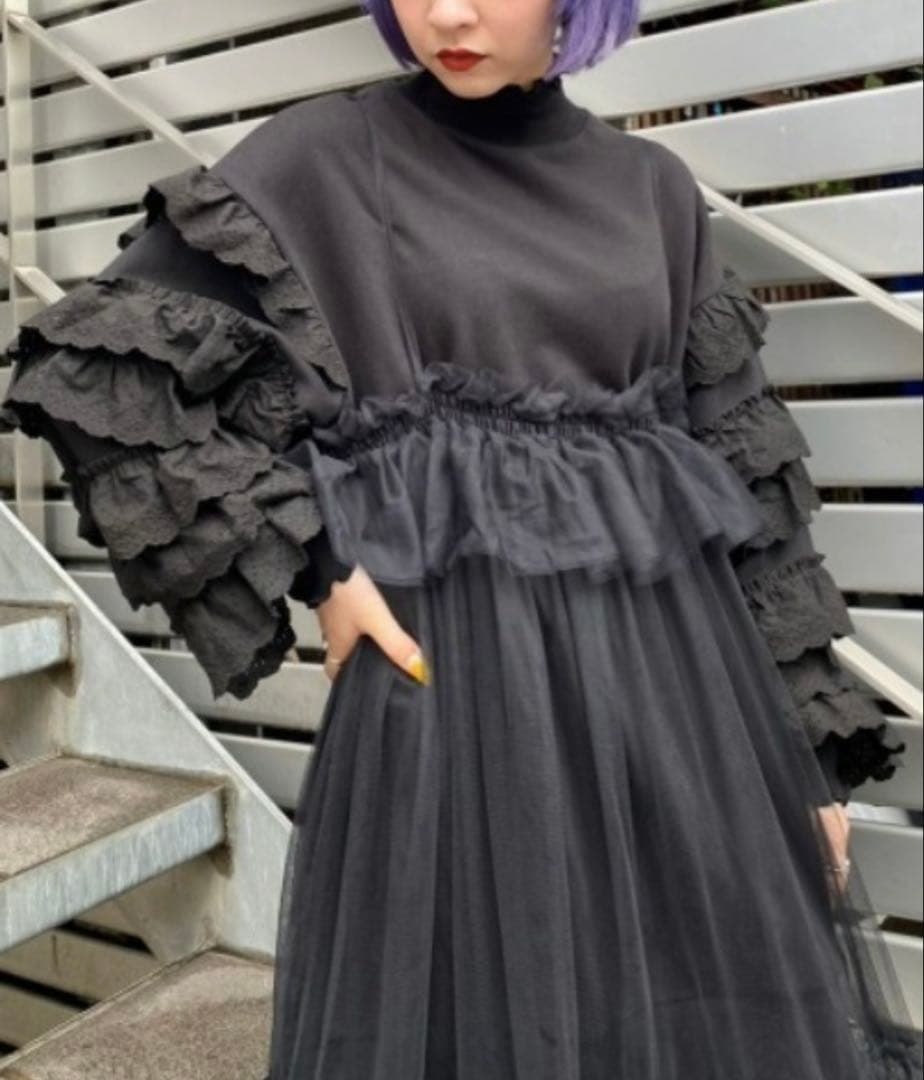 Candy Stripper FRILL SLEEVE SWEAT ワンピース