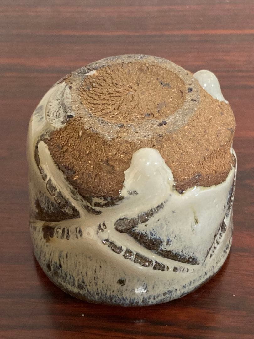 丸田宗彦　斑唐津　彫ぐい呑