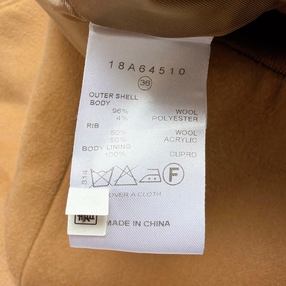 【美品】ルシェルブルー　ラッフルスリーブウールブルゾン　フリルブルゾン　ジップ