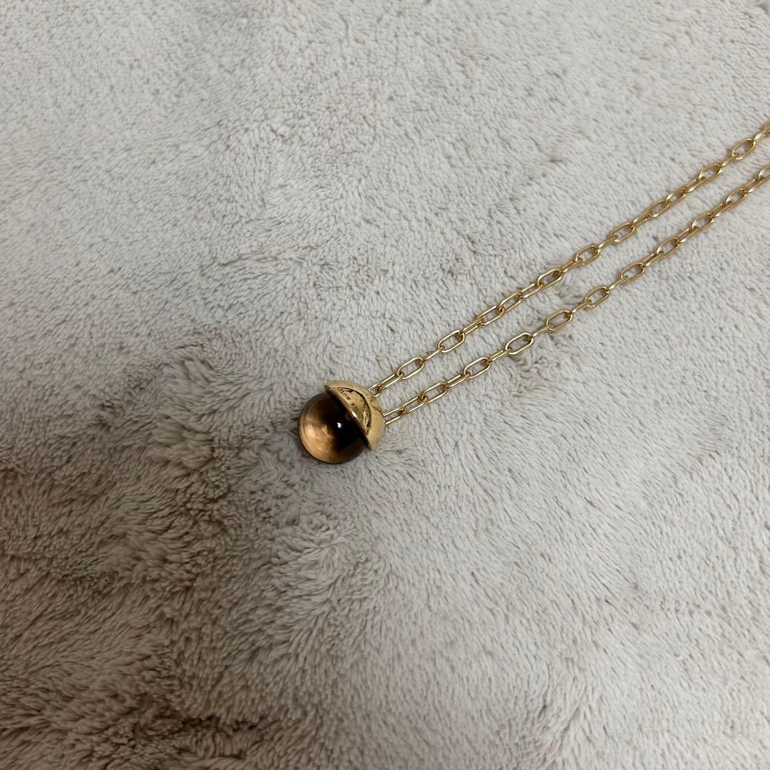 ヌフ・エスPLOW プラウ スモーキークォーツネックレス ゴールド